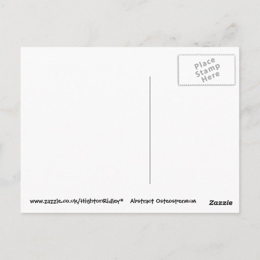 Abstract briefkaart Cape Daisy (Achterkant)