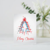 Abstract Briefkaart met kerstbomen (Staand voorkant)