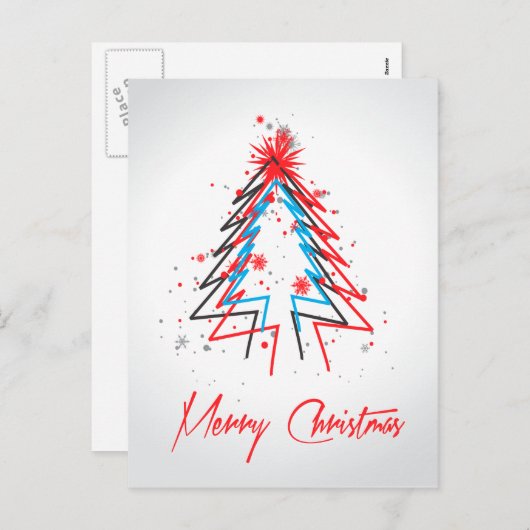 Abstract Briefkaart met kerstbomen (Voorkant / Achterkant)