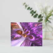 Abstract Briefkaart Paarse vlinder (Staand voorkant)