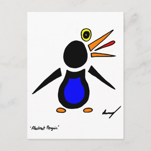Abstract Briefkaart Penguin (Voorkant)