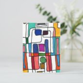 abstract Briefkaart "Stadskaart" (Staand voorkant)