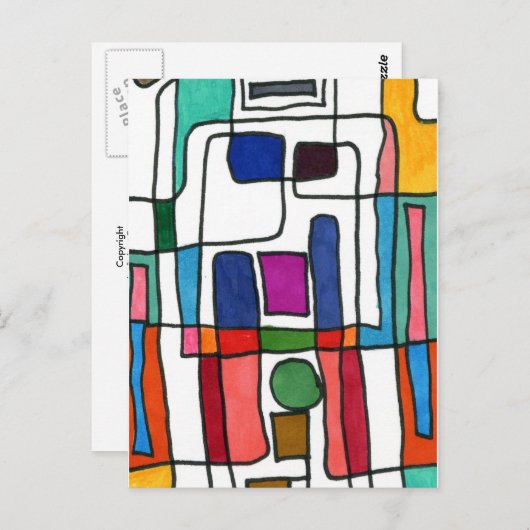 abstract Briefkaart "Stadskaart" (Voorkant / Achterkant)