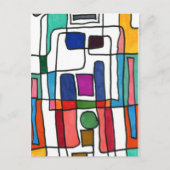 abstract Briefkaart "Stadskaart" (Voorkant)