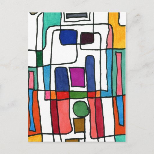 abstract Briefkaart "Stadskaart" (Voorkant)