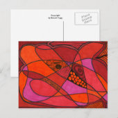 abstract Briefkaart "Studie in Reds" (Voorkant / Achterkant)