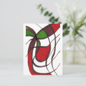 abstract Briefkaart "vliegende vis" (Staand voorkant)