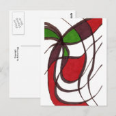 abstract Briefkaart "vliegende vis" (Voorkant / Achterkant)