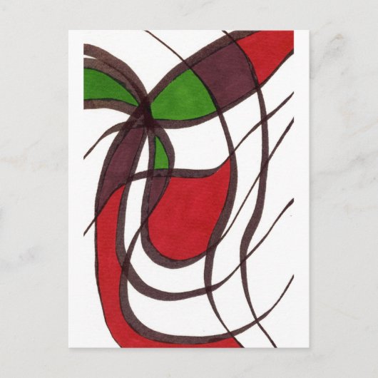 abstract Briefkaart "vliegende vis" (Voorkant)