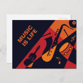 Abstract briefkaart voor aangepaste muziek (Voorkant / Achterkant)