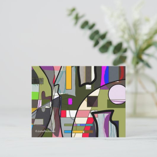 Abstract Briefkaart voor digitale exploratie (Staand voorkant)