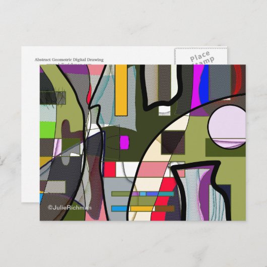 Abstract Briefkaart voor digitale exploratie (Voorkant / Achterkant)