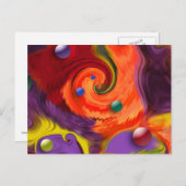 Abstract Briefkaart voor zwembaden (Voorkant / Achterkant)