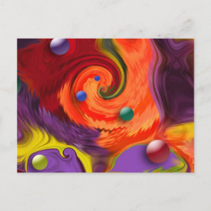 Abstract Briefkaart voor zwembaden