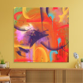 Abstract Bright Beauty Sinaasappel Paarse Goud Canvas Afdruk (Insitu (Woonkamer))