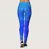 Abstract, Bright Blauw Paars gedraaide Gemstone Leggings (Achterkant)