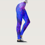 Abstract, Bright Blauw Paars gedraaide Gemstone Leggings (Rechts)