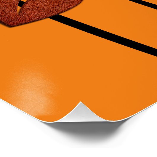 Abstract Bright Copper Flowers Poster (Hoek)