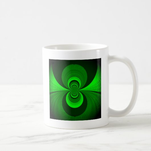 Abstract Bright Green Groovy Kaleidoscope Patroon Koffiemok (Rechts)