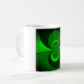 Abstract Bright Green Groovy Kaleidoscope Patroon Koffiemok (Voorkant links)