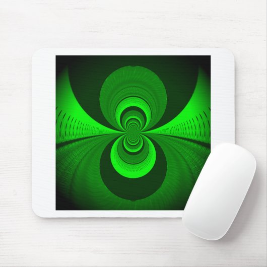 Abstract Bright Green Groovy Kaleidoscope Patroon Muismat (Met muis)