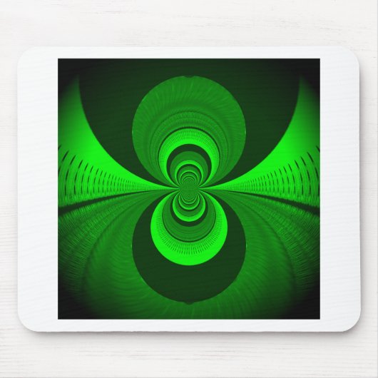 Abstract Bright Green Groovy Kaleidoscope Patroon Muismat (Voorkant)