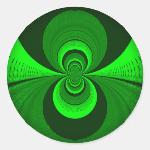 Abstract Bright Green Groovy Kaleidoscope Patroon Ronde Sticker