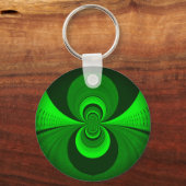 Abstract Bright Green Groovy Kaleidoscope Patroon Sleutelhanger (Voorkant)