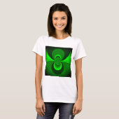 Abstract Bright Green Groovy Kaleidoscope Patroon T-shirt (Voorkant volledig)