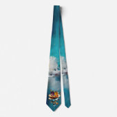 Abstract brons, goud-blauwe barokstijl stropdas (Voorkant)