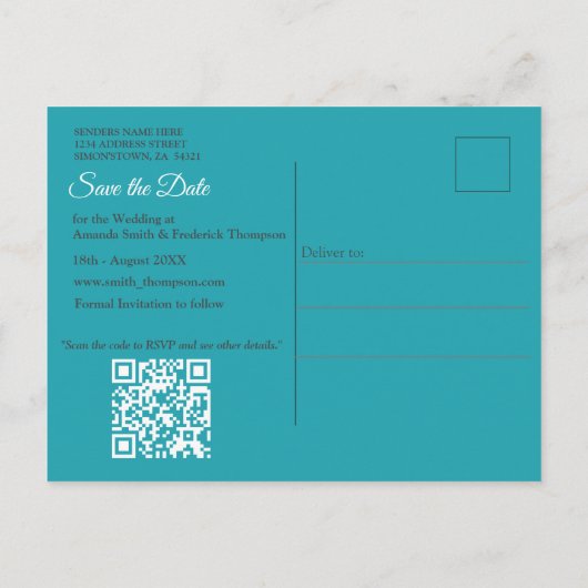 Abstract brons, goudblauw Barok stijl Aankondigingskaart (Achterkant)