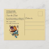 Abstract brons, goudblauw Barok stijl Aankondigingskaart (Achterkant)