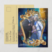 Abstract brons, goudblauw Barok stijl Aankondigingskaart (Voorkant / Achterkant)