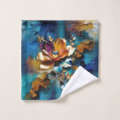 Abstract brons, goudblauw Barok stijl Bad Handdoek (Wasdoekje)