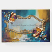 Abstract brons, goudblauw Barok stijl Gastenboek (Achterkant)