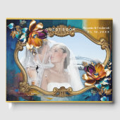 Abstract brons, goudblauw Barok stijl Gastenboek (Voorkant)