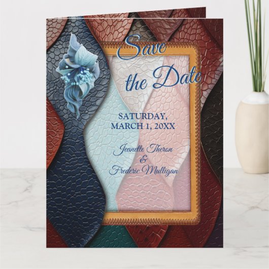 Abstract brons, goudblauw Barok stijl Kaart (Voorkant)