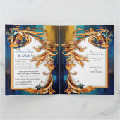 Abstract brons, goudblauw Barok stijl Kaart (Binnen)