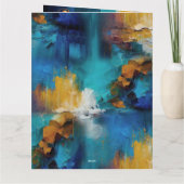 Abstract brons, goudblauw Barok stijl Kaart (Achterkant)