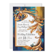 Abstract brons, goudblauw Barok stijl