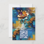 Abstract brons, goudblauw Barok stijl RSVP Kaartje (Achterkant)