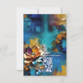 Abstract brons, goudblauw Barok stijl RSVP Kaartje (Achterkant)