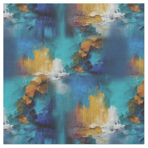 Abstract brons, goudblauw olieverfschilderij herha stof