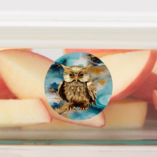 Abstract brons, goudblauwe barokstijl labels (Aangebracht)