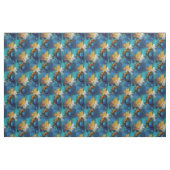 Abstract brons, goudblauwe barokstijl stof (Fat Quarter)