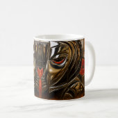 Abstract Bronzen Gezicht Koffiemok (Voorkant rechts)