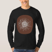 Abstract Brown Pastel Boho Sunflower Minimalistic  T-shirt (Voorkant)