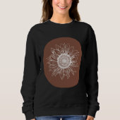 Abstract Brown Pastel Boho Sunflower Minimalistic  Trui (Voorkant)