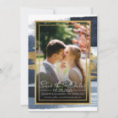 Abstract Bruiloft Bewaar de Datum Uitnodigingen |  (Voorkant)