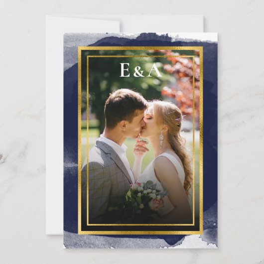 Abstract Bruiloft Bewaar de Datum Uitnodigingen |  (Achterkant)